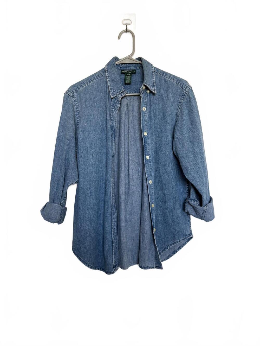 Preppy Ralph Lauren Denim Button-Up Shirt - Relaxed Fit, 100% Cotton